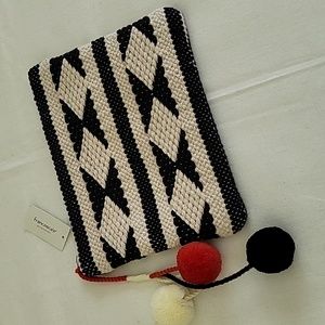 Francesca's woven clutch / cosmetics bag